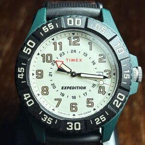 Timex Expedition Green Case Analog Watch with Black Bezel